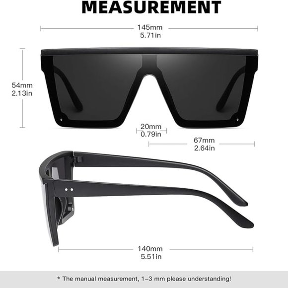 Oversized square classic sunglasses